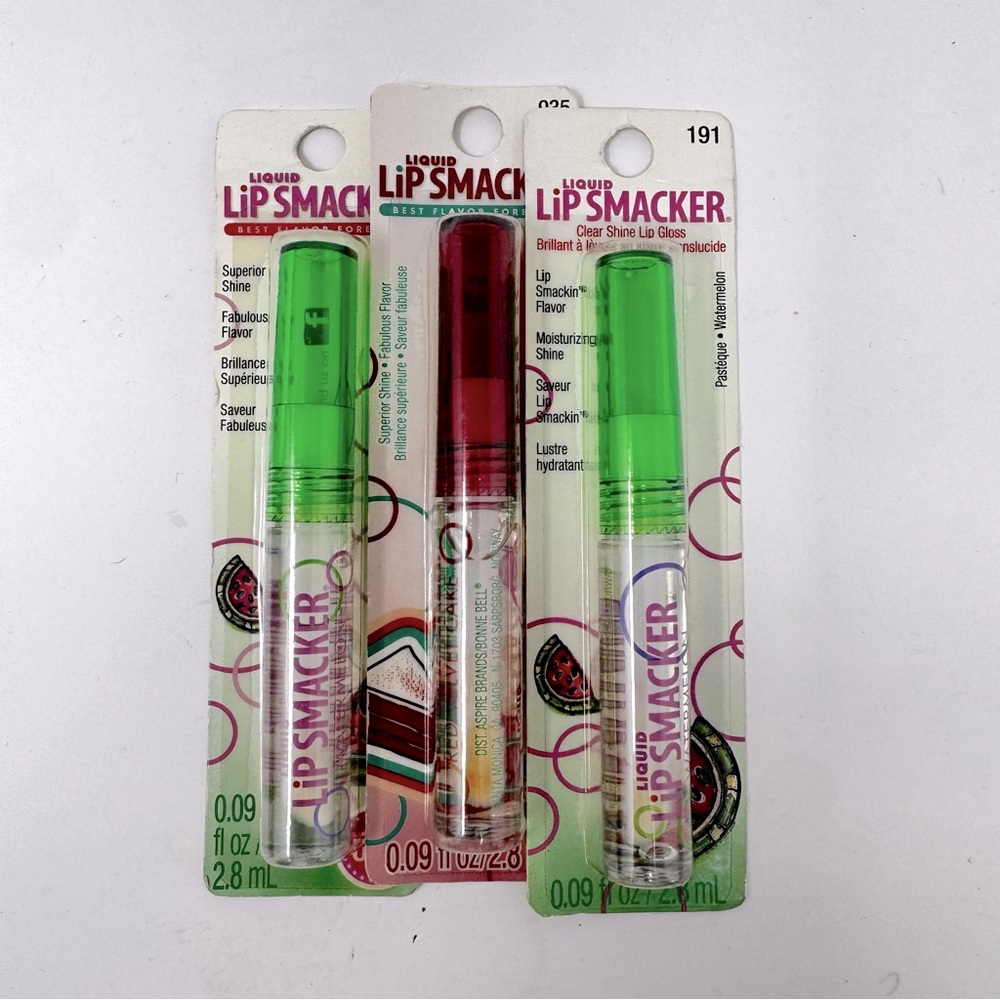 3 Bonne Bell Lip Smacker Liquid Gloss 2 Watermelon 1 Red Velvet Cake #935 & #191